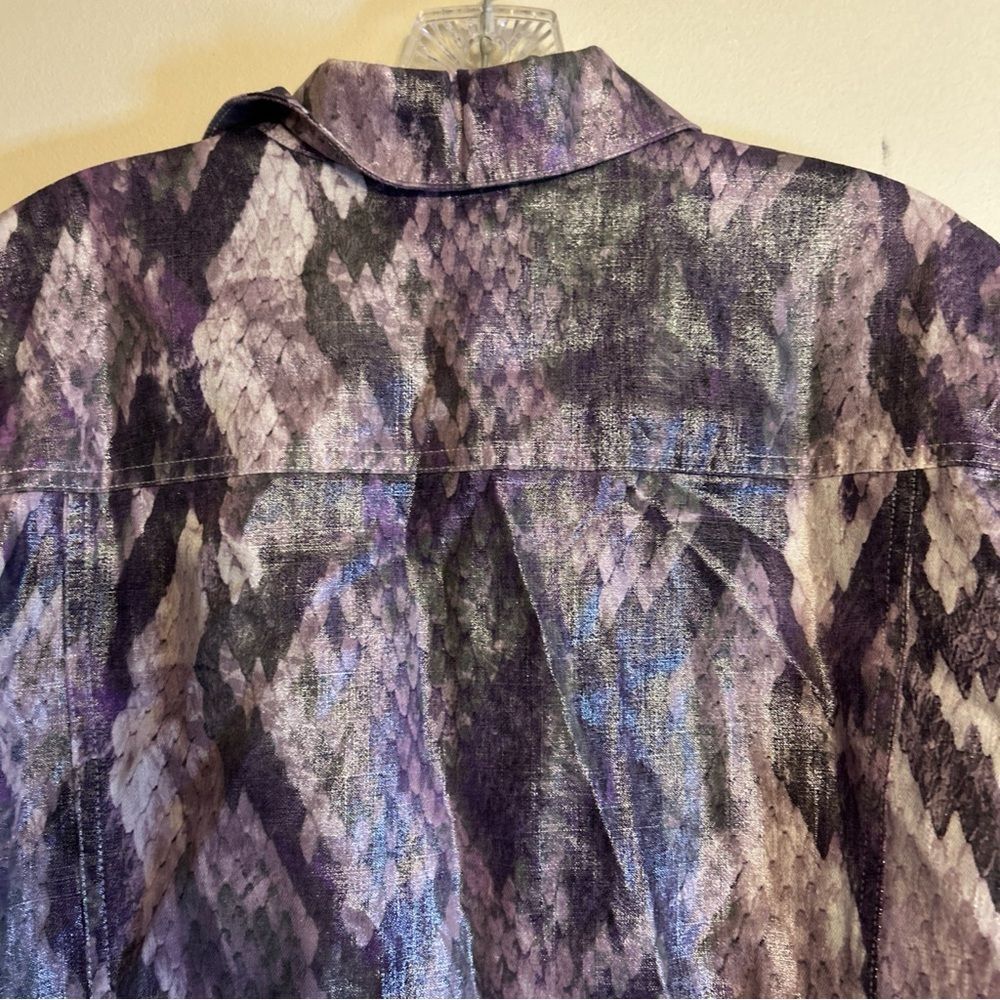 Chico's Purple and Silver Patterned Jacket - Picture 8 of 10